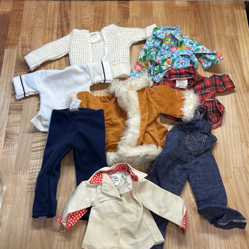 Vintage Fisher Price My Friend Doll Clothes Lot 70s 80s Corduroy Denim Outfits